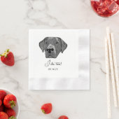 Labrador Hond Hand Drawing gepersonaliseerd doe ik Servet (Insitu)