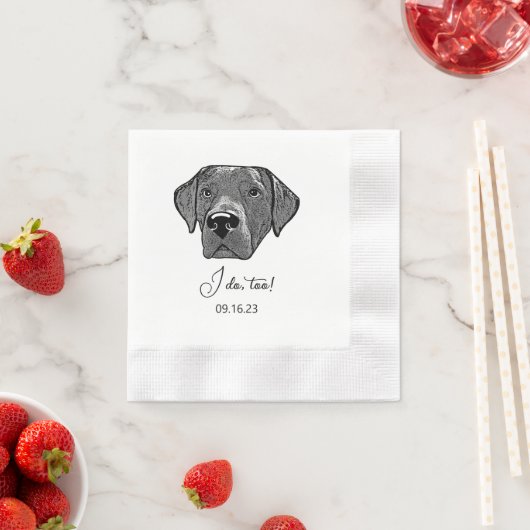 Labrador Hond Hand Drawing gepersonaliseerd doe ik Servet (Insitu)
