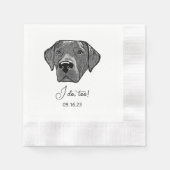 Labrador Hond Hand Drawing gepersonaliseerd doe ik Servet (Voorkant)
