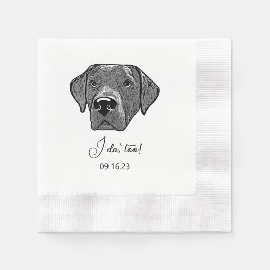 Labrador Hond Hand Drawing gepersonaliseerd doe ik Servet (Voorkant)
