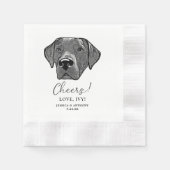 Labrador Hond Handtekening Gepersonaliseerde Proos Servet (Voorkant)