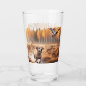 Labrador / hond in de herfsteendenjacht glas (Achterkant)