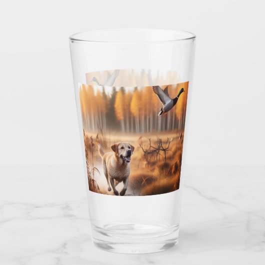 Labrador / hond in de herfsteendenjacht glas (Voorkant)