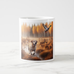 Labrador / hond in de herfsteendenjacht grote koffiekop