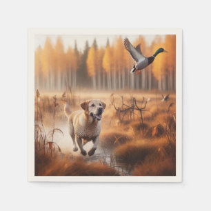 Labrador / hond in de herfsteendenjacht servet