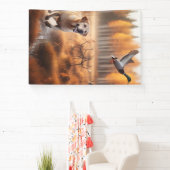 Labrador / hond in de herfsteendenjacht spandoek (Insitu)