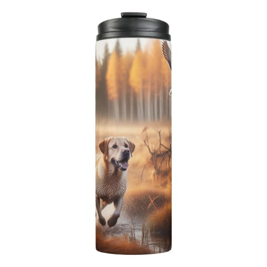Labrador / hond in de herfsteendenjacht thermosbeker (Voorkant)