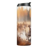 Labrador / hond in de herfsteendenjacht thermosbeker (Gedraaid links)