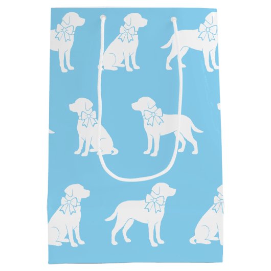 Labrador hond in grote geschenkboog medium cadeauzakje (Achterkant)