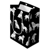 Labrador hond in grote geschenkboog medium cadeauzakje (Voorkant Gekanteld)