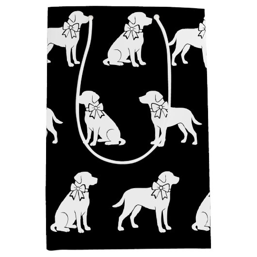 Labrador hond in grote geschenkboog medium cadeauzakje (Voorkant)