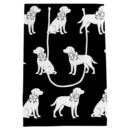 Labrador hond in grote geschenkboog medium cadeauzakje (Achterkant)