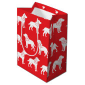 Labrador hond in grote geschenkboog medium cadeauzakje (Achterkant Gekanteld)