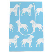 Labrador hond in grote geschenkboog medium cadeauzakje (Achterkant)
