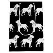 Labrador hond in grote geschenkboog medium cadeauzakje (Achterkant)