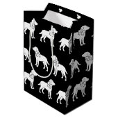 Labrador hond in grote geschenkboog medium cadeauzakje (Achterkant Gekanteld)