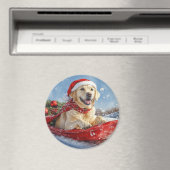 Labrador Hond in Sledge Laat het Sneeuw Kerstmis Magneet (Insitu (Vaatwasser))