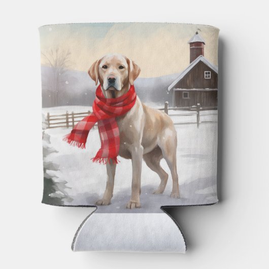 Labrador Hond in Sneeuw Kerstmis Blikjeskoeler (Achterkant)