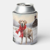 Labrador Hond in Sneeuw Kerstmis Blikjeskoeler (Blikje Achterkant)