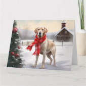 Labrador Hond in Sneeuw Kerstmis Kaart (Voorkant)