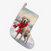 Labrador Hond in Sneeuw Kerstmis Kleine Kerstsok (Voorkant (Hangend))
