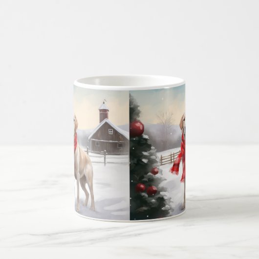 Labrador Hond in Sneeuw Kerstmis Koffiemok (Center)