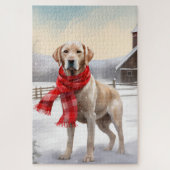 Labrador Hond in Sneeuw Kerstmis Legpuzzel (Verticaal)