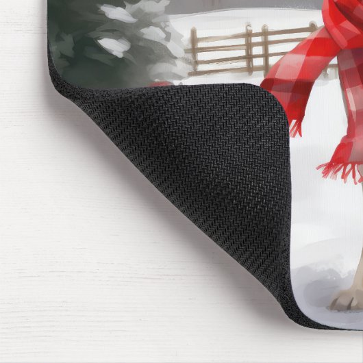 Labrador Hond in Sneeuw Kerstmis Muismat (Hoek)