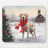 Labrador Hond in Sneeuw Kerstmis Muismat (Voorkant)