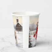 Labrador Hond in Sneeuw Kerstmis Papieren Bekers (Links)