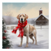 Labrador Hond in Sneeuw Kerstmis Perfect Poster (Voorkant)