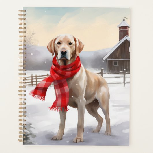 Labrador Hond in Sneeuw Kerstmis Planner (Voorkant)
