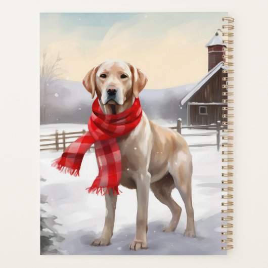 Labrador Hond in Sneeuw Kerstmis Planner (Achterkant)