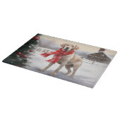 Labrador Hond in Sneeuw Kerstmis Snijplank (Hoek)