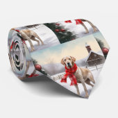 Labrador Hond in Sneeuw Kerstmis Stropdas (Opgerold)