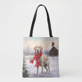 Labrador Hond in Sneeuw Kerstmis Tote Bag (Voorkant)