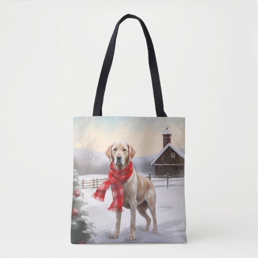 Labrador Hond in Sneeuw Kerstmis Tote Bag (Voorkant)