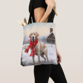 Labrador Hond in Sneeuw Kerstmis Tote Bag (Dichtbij)