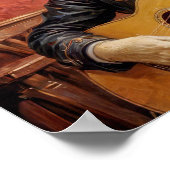 Labrador hond in steampunk jurk spelen gitaar poster (Hoek)