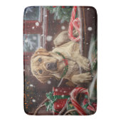 Labrador Hond Kerst Festiviteit Badmat (Voorkant Verticaal)