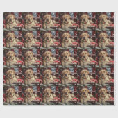 Labrador Hond Kerst Festiviteit Cadeaupapier (Vlak)