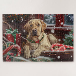 Labrador Hond Kerst Festiviteit Legpuzzel