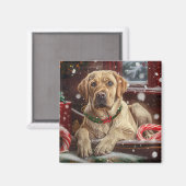Labrador Hond Kerst Festiviteit Magneet (Voorkant / Achterkant)