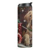 Labrador Hond Kerst Festiviteit Thermosbeker (Gedraaid links)