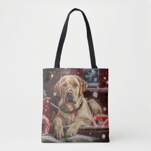 Labrador Hond Kerst Festiviteit Tote Bag (Voorkant)