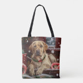 Labrador Hond Kerst Festiviteit Tote Bag (Achterkant)