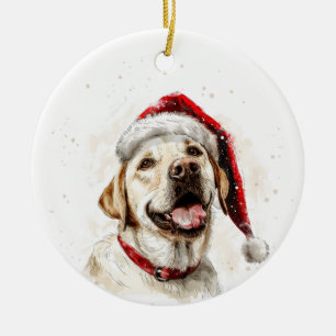 Labrador Hond Kerst Persoonlijk Keramisch Ornament