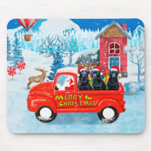 Labrador-hond Kerstbezorgingswagen Sneeuw Muismat