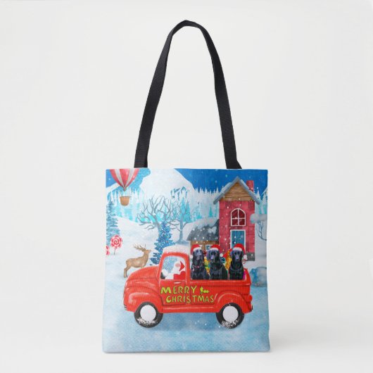 Labrador-hond Kerstbezorgwagen Sneeuw Tote Bag (Voorkant)