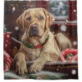Labrador Hond Kerstfeest Douchegordijn (Voorkant)